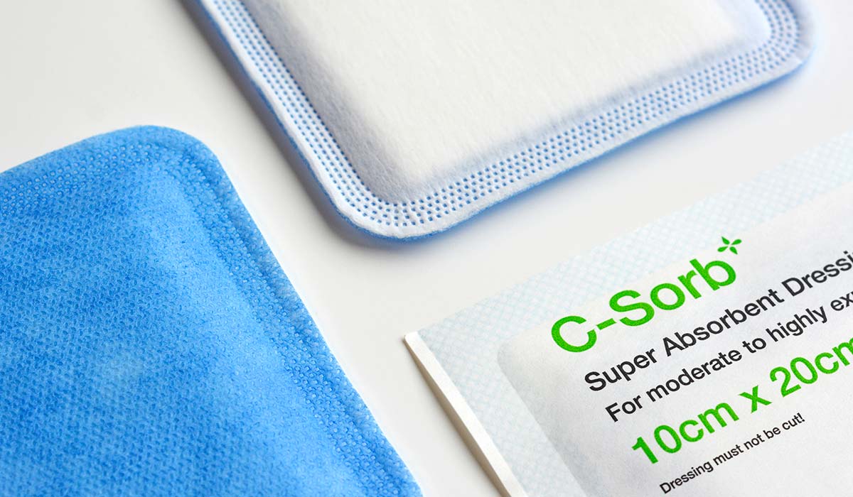 Super Absorbent Dressing - C-Sorb leading brand for NHS